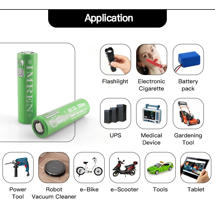 Original 18650 26S 2600mah 3.6V Rechargeable Cylindrical Lithium Ion Cell for flashlight Battery IMREN