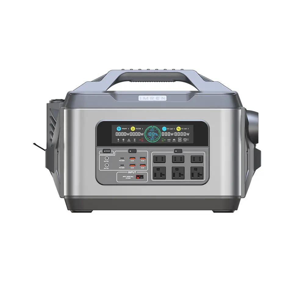 2000W Emergency Solar Generator & Portable Power Station - 110V/220V Output for Outdoor Camping IMREN