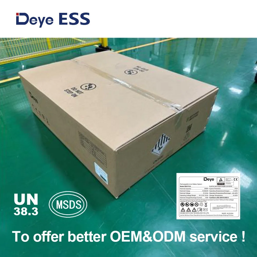 ESS RW-G10.6: LiFePO4 Lithium Battery with UN, CE & CB Certificates for Solar Storage Deye