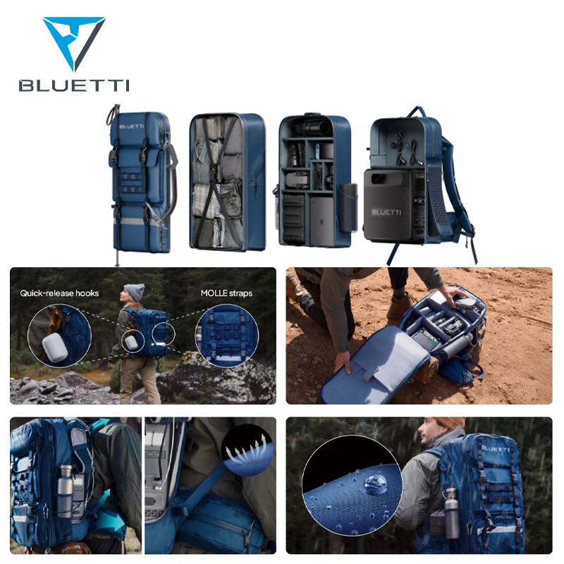 BLUETTI Handsfree Solar Backpack - 42L/60L with Removable Power Bank, Multifunction USB Ports