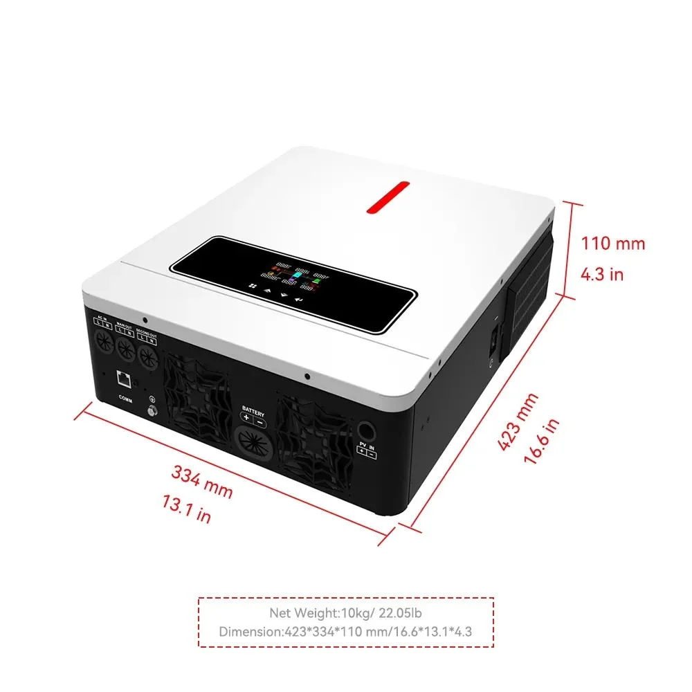 HARS Hybrid Solar Inverter - 3.6KW-10.2KW, 220V Single Phase, On/Off Grid