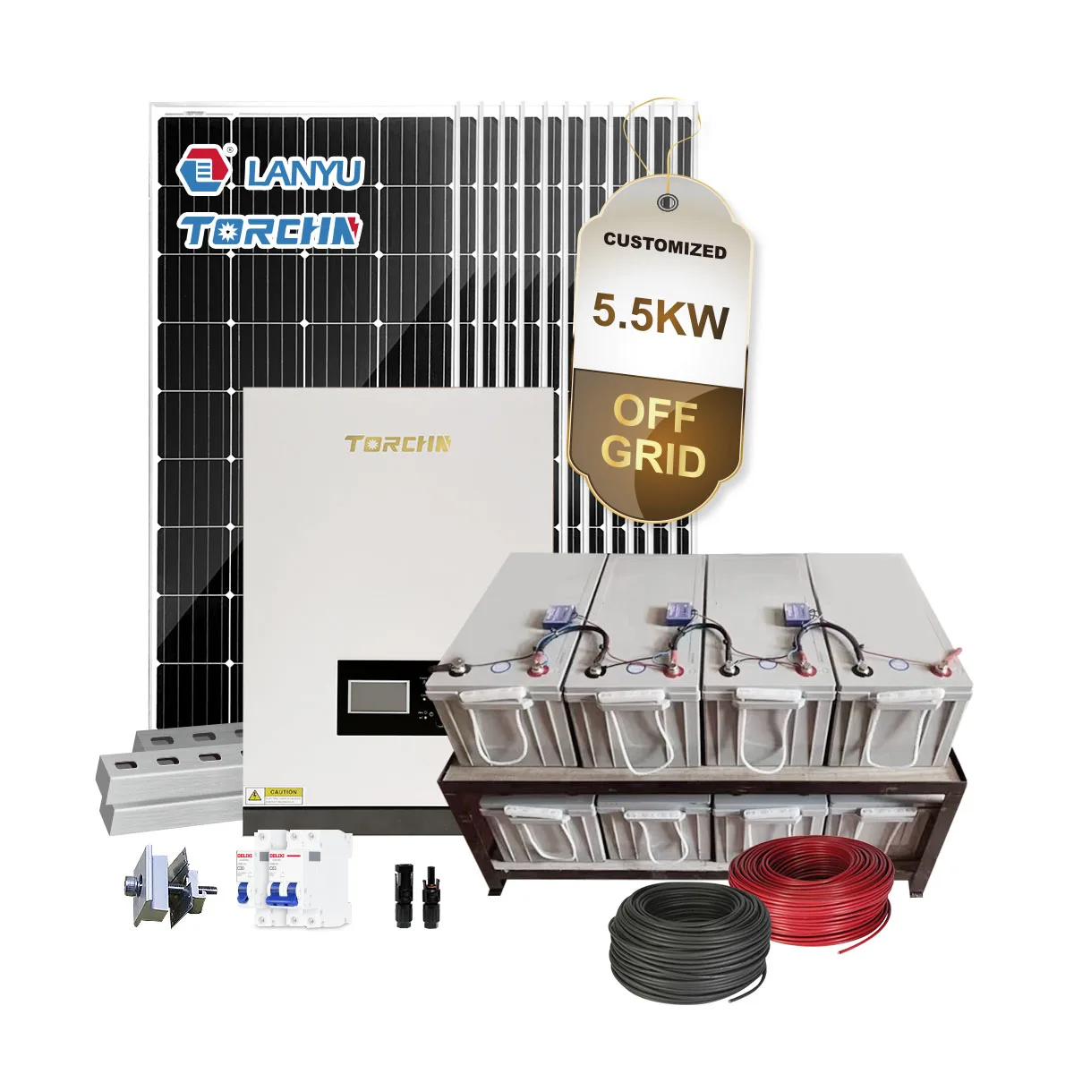 5500W Off-Grid Pure Sine Wave Solar Inverter with Built-in MPPT Controller | TORCHN