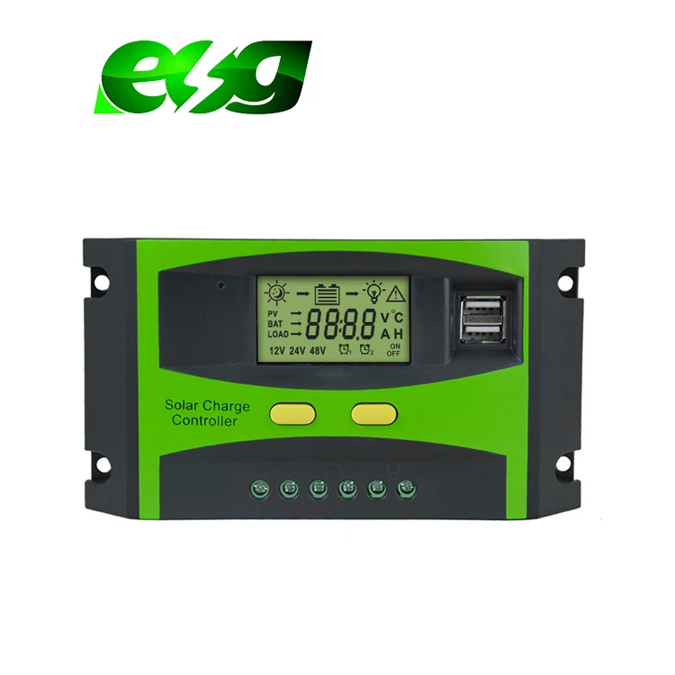 60A MPPT PWM Solar Charge Controller for 12V/24V/48V Lead Acid Batteries | Efficient Power Management ESG