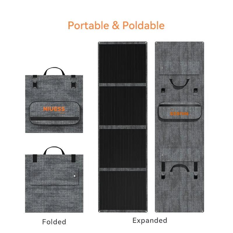 Flexible 100W Foldable Waterproof PV Solar Panel for Outdoor Camping - Niuess