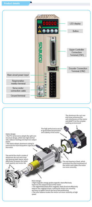 Servo Motor 3.18Nm 3000rpm 1kW 220V High Efficiency EtherCAT Protocol Labeling Machine Application StableCU