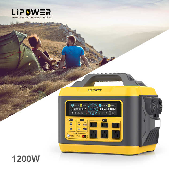 Portable Power Station 1200W 1110Wh LiFePO4 Battery AC DC Output Solar Energy Generator for Laptop Camping Outdoor Use Lipower