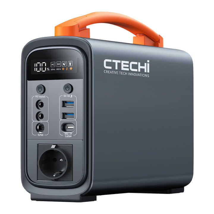 200W Portable Power Station Waterproof LiFePO4 Battery Solar Generator for Emergency Backup CTECHi