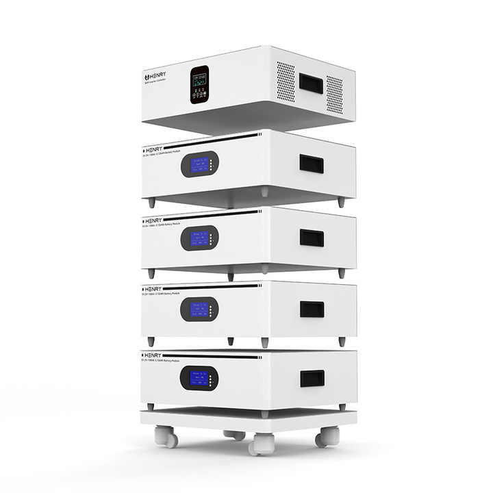 Stackable Home Energy Storage Battery System 51.2V 100Ah-400Ah LiFePO4 Off-Grid Hybrid Solar Power Backup for Residential Use HENRY