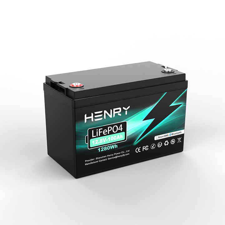 12V 100Ah Lithium Ion Battery Pack with BMS & Bluetooth 3000 Cycles Solar Energy Storage System for Home Appliances Electric Vehicles HENRY