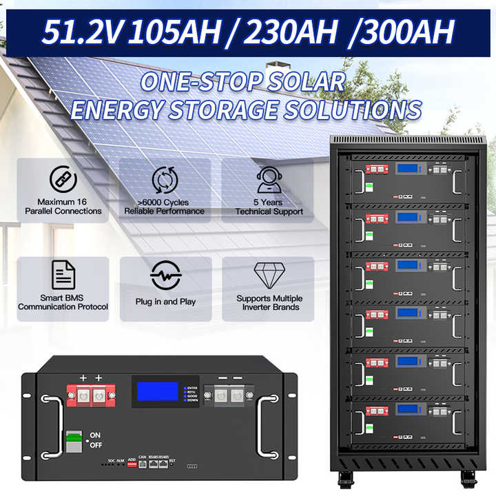 Basen OEM Top Sale 48V 100Ah 200Ah 300Ah Rack Mounted LiFePO4 Battery for Solar Off-Grid Power Supply BASENGREEN