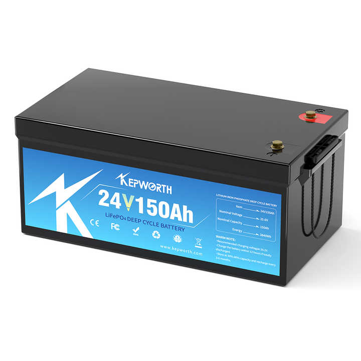 24V 150Ah LiFePO4 Battery Pack Deep Cycle Solar Storage System for Home Energy 6000 Cycles Long Life Kepworth