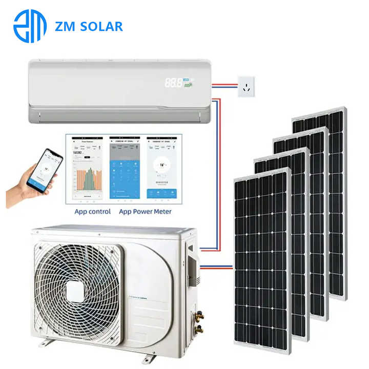 Portable Solar AC Powered Air Conditioner System 24000 BTU 500W Solar Power Household Use Zhongming