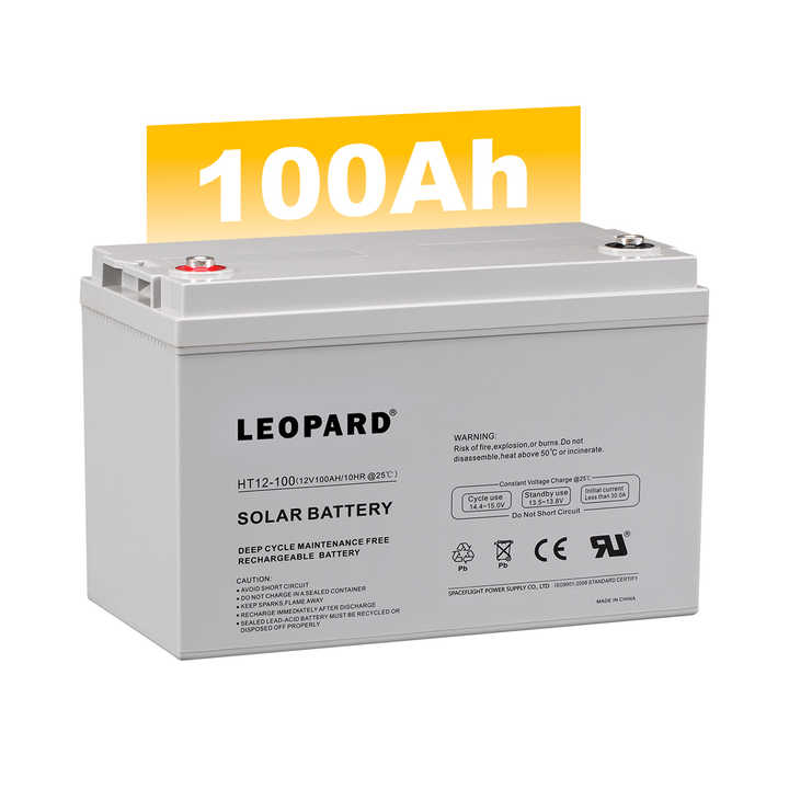 12V Solar Gel Battery Deep Cycle Storage for Electric Car & UPS Sealed Lead Acid AGM Batteries 200Ah 150Ah 100Ah Sizes Available LEOPARD