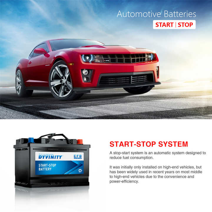 12V 60AH 6-QW-60 EFB Lead Acid Car Battery for Start Stop System JIS Standard Maintenance-Free DYVINTY