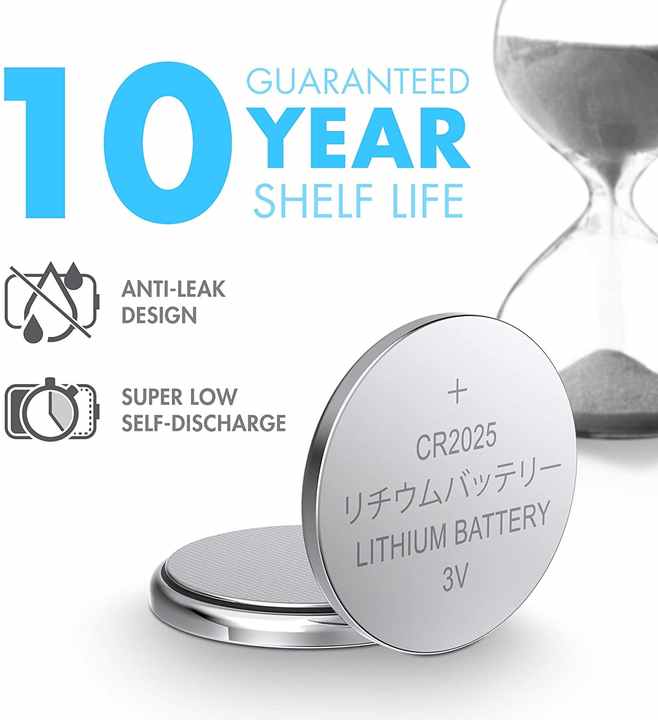 CR2025 Lithium Manganese Dioxide (Li-MnO2) Coin Battery 3V 150mAh for Car Key and Consumer Electronics