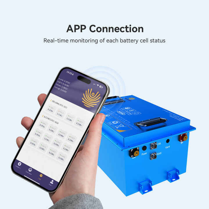 Solid State Lithium Golf Cart Battery 51.2V 105Ah LiFePO4 Golf Cart Energy Storage Wirentech