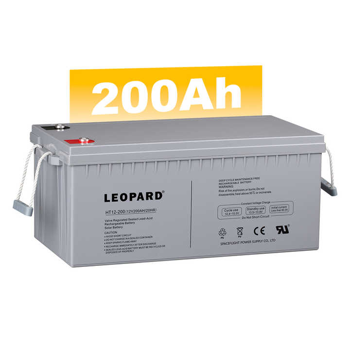 12V Solar Gel Battery Deep Cycle Storage for Electric Car & UPS Sealed Lead Acid AGM Batteries 200Ah 150Ah 100Ah Sizes Available LEOPARD