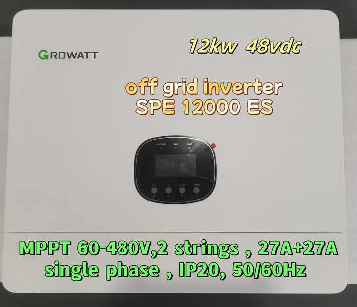 Growatt SPE 12000ES Off-Grid Hybrid Solar Inverter with Battery Storage for Residential Home Appliances