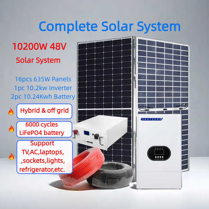 Complete Solar System Off-Grid 3KW-50KW Home Power System with MPPT Controller and Battery Inverter Urayzero Deye Ginlong Growatt