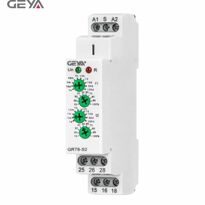 GEYA GRT6-S2 A230 Asymmetric Cycle Timer Relay 50/60Hz Control Module for Renewable Energy Systems DIN Rail Mount