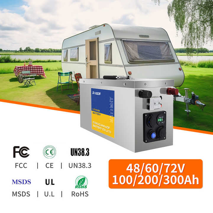 48V LiFePO4 Battery Pack 50Ah 100Ah 200Ah 500Ah Deep Cycle Rack Mount for Solar Storage Golf Cart Electric Vehicles ADF