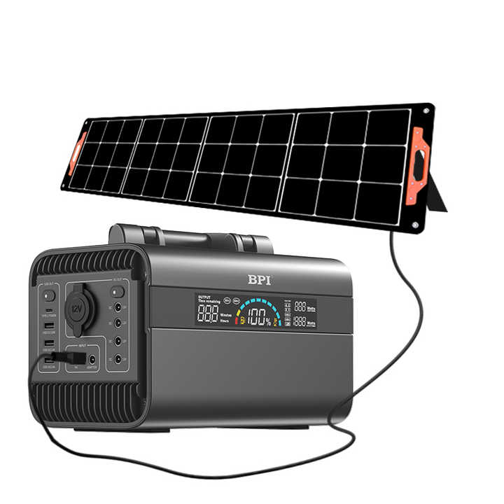 Portable Solar Dynamo Power Generator 600W Battery Powered Lithium Ion 110V 220V AC Power for Outdoor Emergency Backup BPI