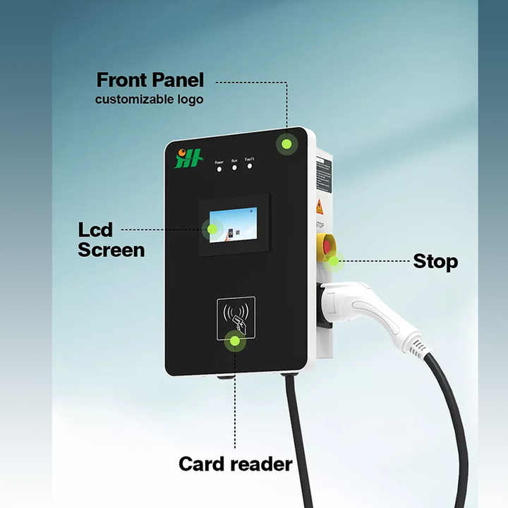 Hongjiali 400V 3 Phase 32A Type 2 Wallbox AC Charging Station with Leakage Protection for Electric Vehicles 22kW