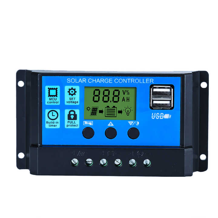 Solar Charge Controller 10A-60A PWM 12V/24V Overcharge Overload Protection for Solar System SYGSESOLAR