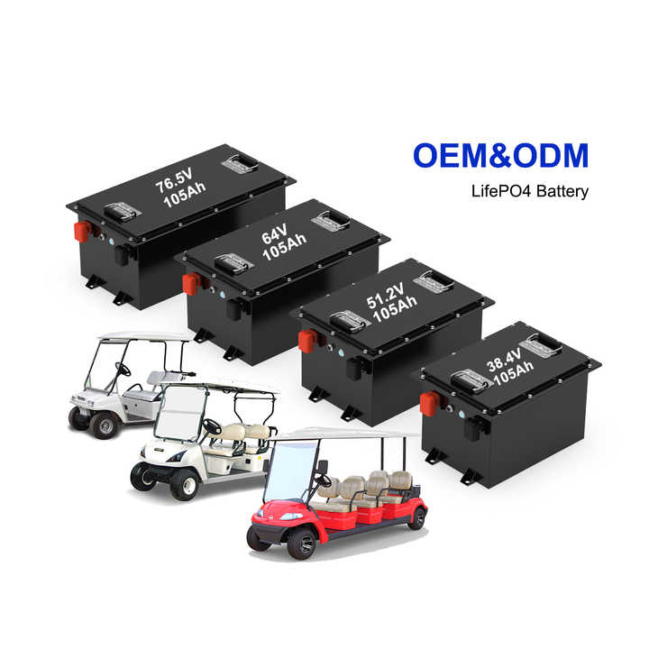 76.8V LiFePO4 Golf Cart Battery Pack Fast Charging 105Ah 120Ah 200Ah Deep Cycle Long Lifespan for Electric Vehicles DELONG