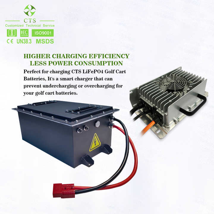 RV Club Cart Battery Packs 48V 51.2V 72V Lifepo4 Golf Cart Batteries 5kWh 10kWh Lithium Ion with 3000 Cycles Long Life for Electric Vehicles CTS Battery
