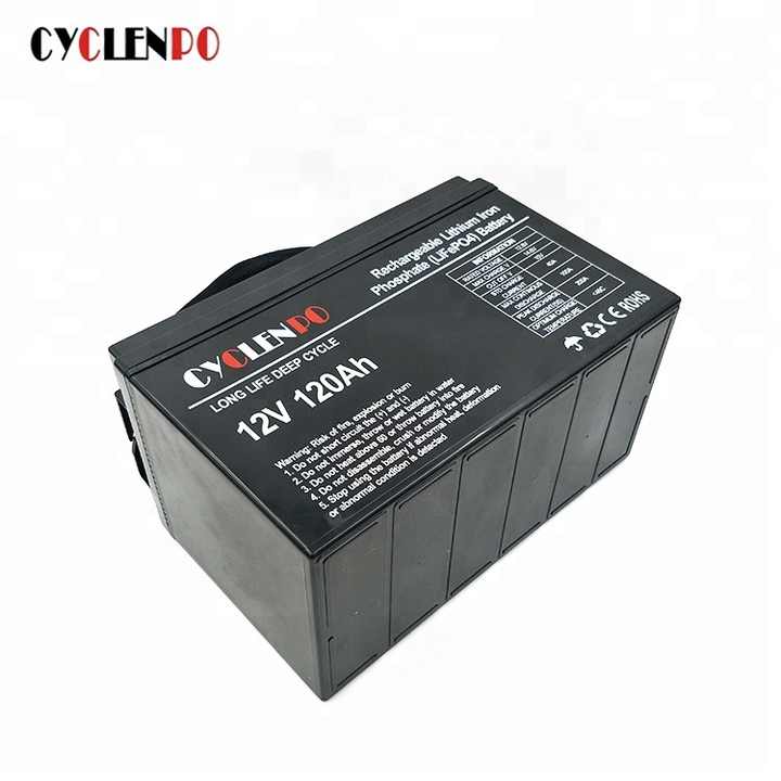 Factory Direct Supply Deep Cycle Lithium LiFePO4 12V 120Ah Battery Pack for EV RV Solar Energy Storage Systems cyclenpo