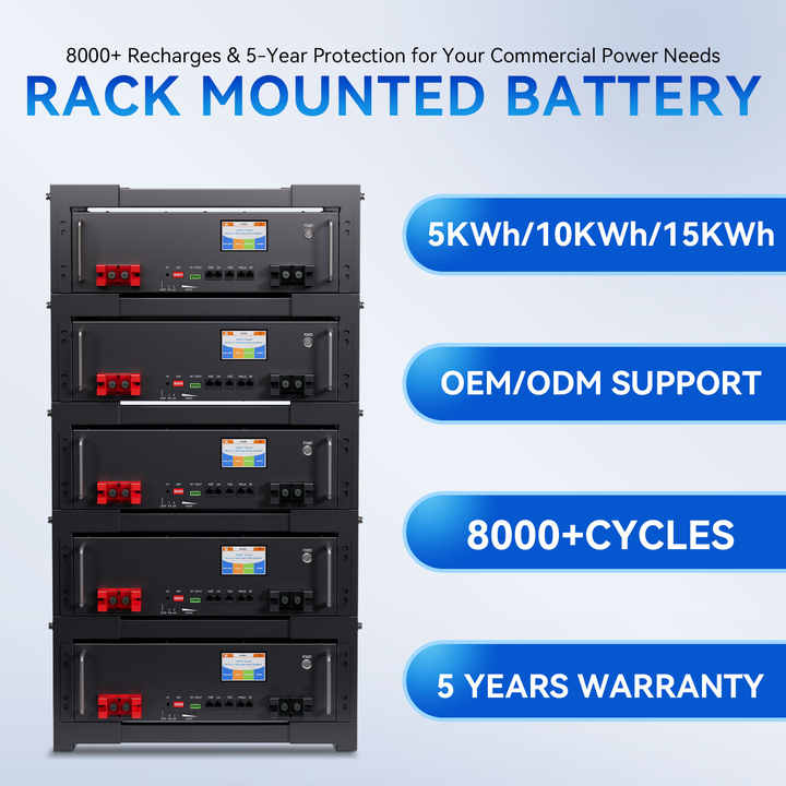 10kwh 15kwh Energy Storage Rack Mounted Battery Pack 100ah 51.2v 24v 48v 300Ah 200ah Solar Lithium Ion Bms Lifepo4 Battery Off-Grid Hybrid Solar Energy Storage System for Telecommunications and Renewable Energy Applications NPP