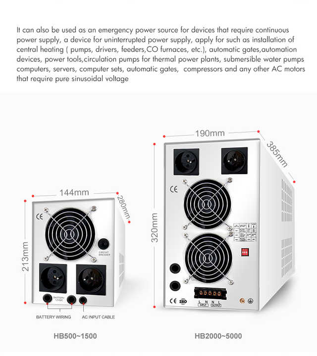 Mini UPS Portable DC to AC 24V 2KVA 1400W Pure Sine Wave High Efficiency Solar Power Inverter for Off-Grid Solar Systems Techfine