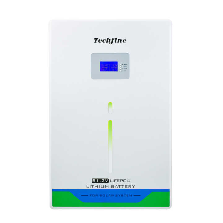 Techfine 51.2V 100Ah LiFePO4 Solar Energy Storage Battery for Wall-Mounted 10kWh Systems
