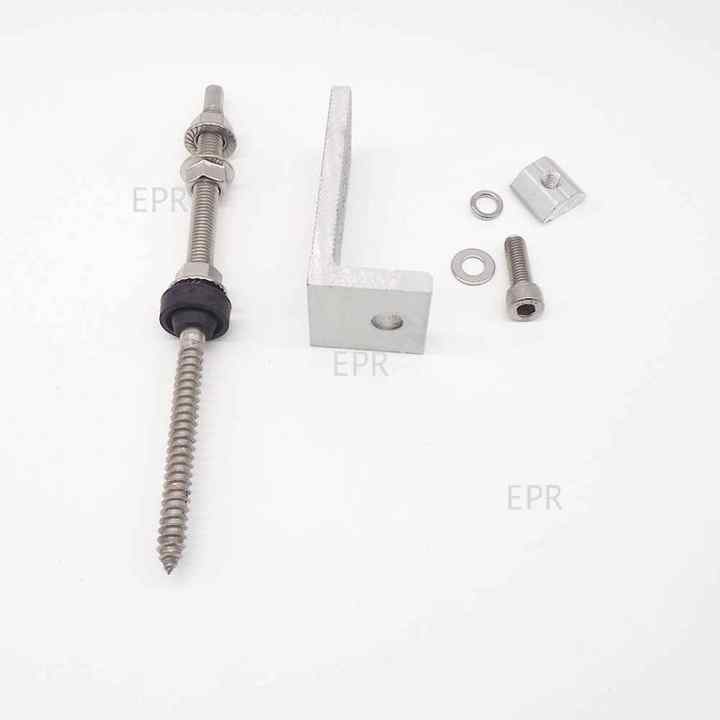 Custom Aluminum L Feet for Solar Mounting PV Mount Parts including Hanger Bolt Customized Metric Measurement System Solar L-foot clamp Silver 15 Years Warranty EmperySolar