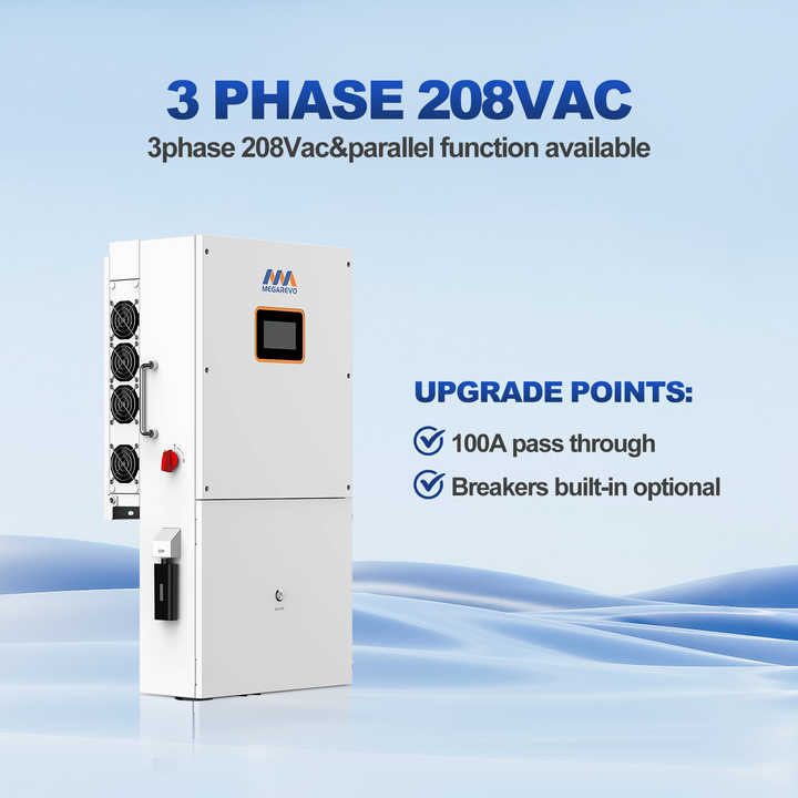 Solar Inverter 10KW 120V/240V Split Phase Hybrid Solar Power System for Residential Energy Storage Megarevo
