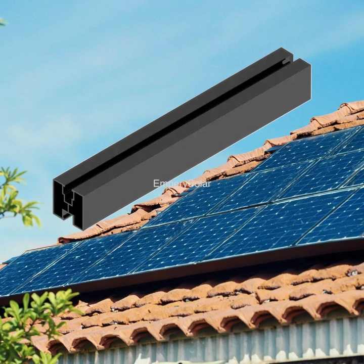 Mini Rail Solar Panel Roof Mounting Zinc-Aluminum-Magnesium Brackets Structures for Metal Roofs Commercial Use EmperySolar