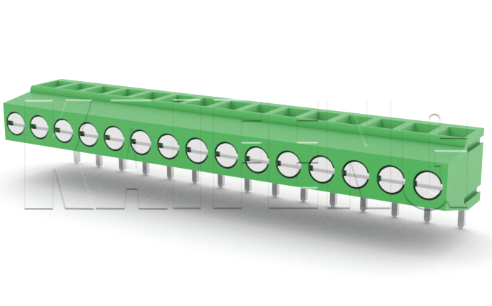 PCB Terminal Block KF128R(H:13.9)-5.00mm 300V 10A 20mΩ For Battery Energy Storage Systems
