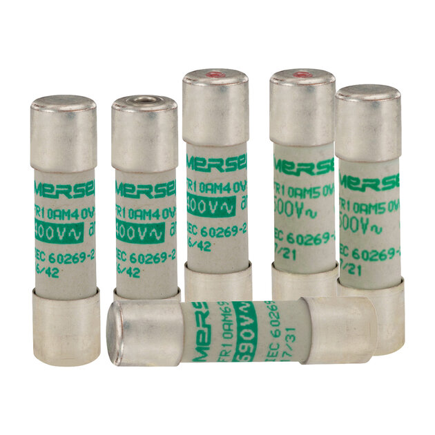 Ferrule Fuse-Links 10x38 aM 400 to 690VAC Reduced Size with Visual Indication for Motors Transformers Protection Mersen