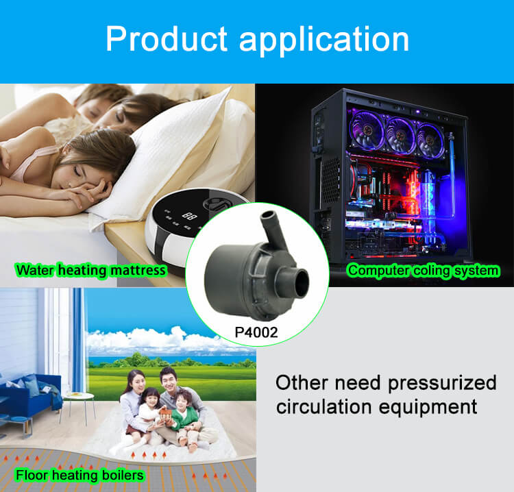 12V Electric Mattress Pump P4002 1.7m Max Lift 5L/min Flow Water Heating Mattress Cooling System