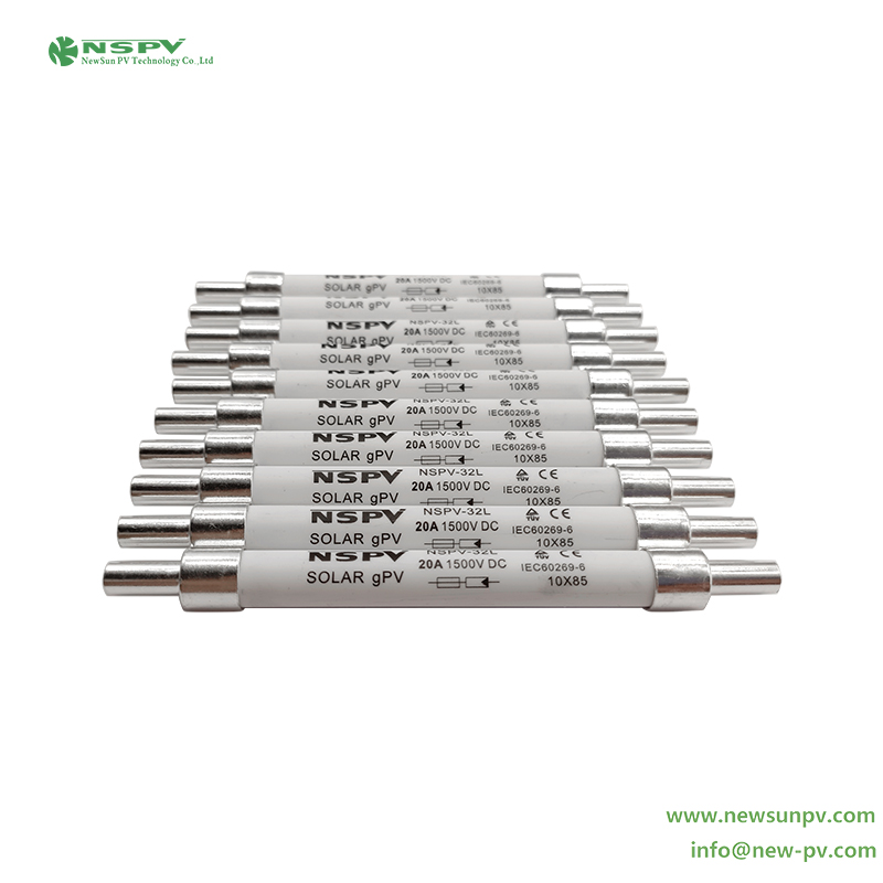 Solar Fuse 1500VDC 10*109 Riveted Type 20KA Breaking Capacity for PV System Protection