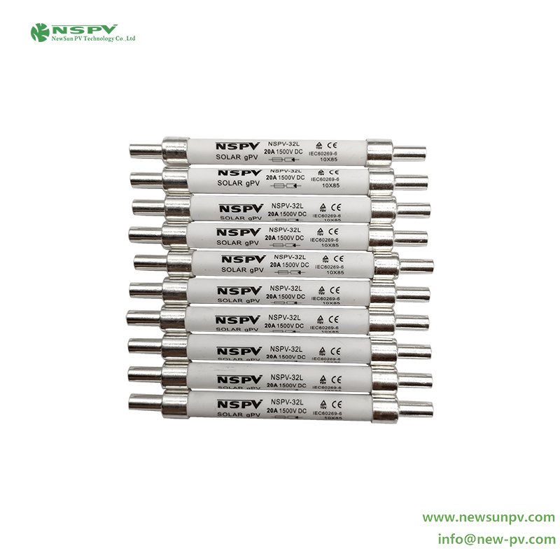 Solar Fuse 1500VDC 10*109 Riveted Type 20KA Breaking Capacity for PV System Protection