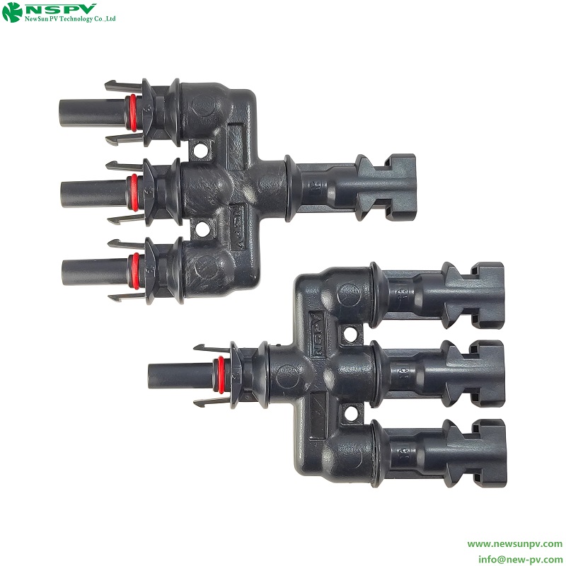 Solar 1500VDC PV4.0 2in1/3in1/4in1 Branch Connector IP68 Waterproof Detachable for Solar Power Systems