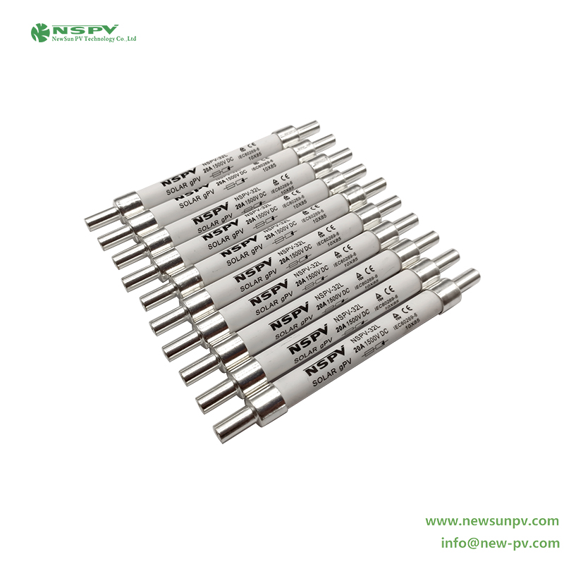 Solar Fuse 1500VDC 10*109 Riveted Type 20KA Breaking Capacity for PV System Protection