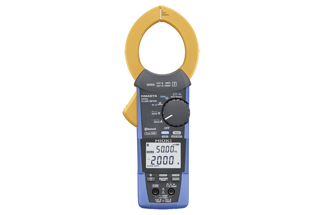 AC/DC Clamp Meter CM4374 True RMS 2000A with Bluetooth Wireless Technology for Solar Panel and Industrial Electrical Measurements HIOKI