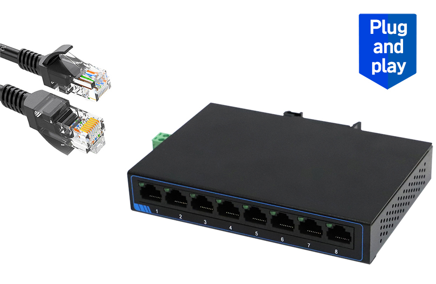 USR-SF1008 8-Port 100M Ethernet Switch Store-and-Forward Technology Compact Design for Small and Medium Offices and Industrial Applications USR