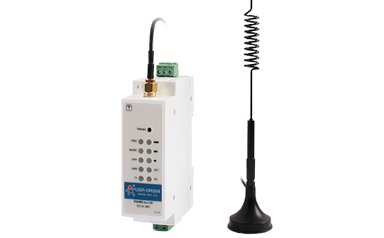 USR-DR504 DIN-Rail RS485 Industrial Cellular Modems with Global Bands for 4G Network Data Transmission