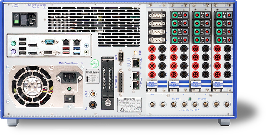 DEWE3-PA8 High-Precision Power Analyzer 8 TRION Slots 16 Power Phases 0.03% Accuracy 1-9 Phase Power Analysis Real-Time 10MS/s Sampling Rate DEWETRON