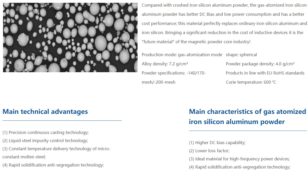 Magnetic Alloy Powder Soft Magnetic Material for High-Frequency Inductors in Energy Storage Systems