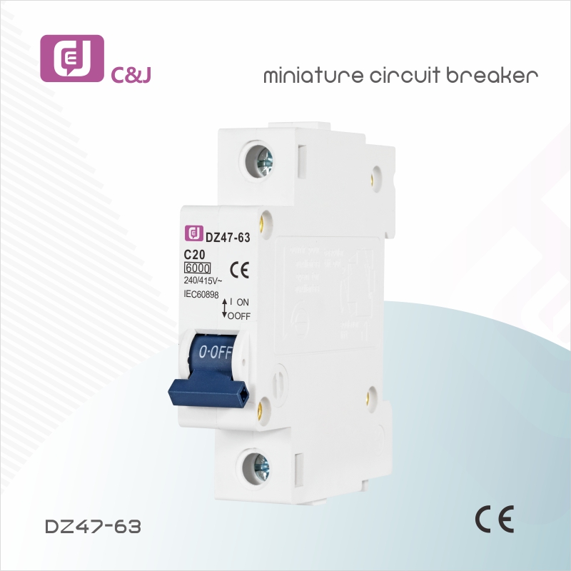 DZ47-63 6kA 1P 63A Electrical Low Voltage MCB Miniature Circuit Breaker for Power Distribution and Overload Protection in Residential and Commercial Buildings